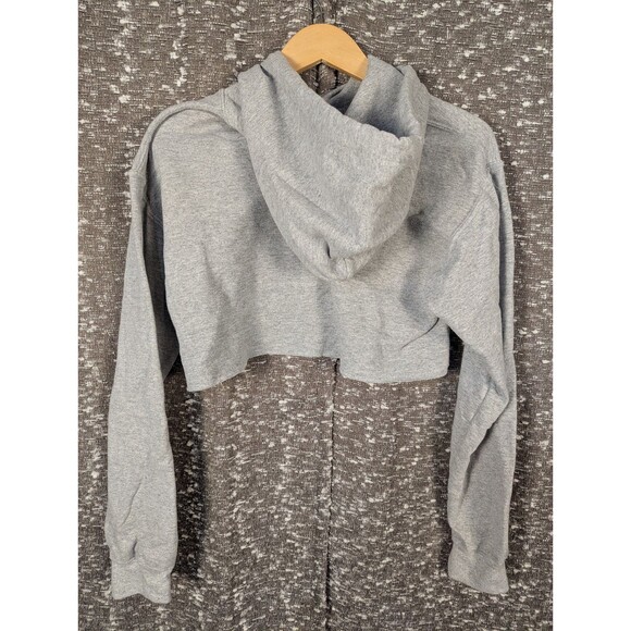 Gildan Mermaid Seashell Bra Gray Cropped Hoodie Size S - Picture 5 of 7